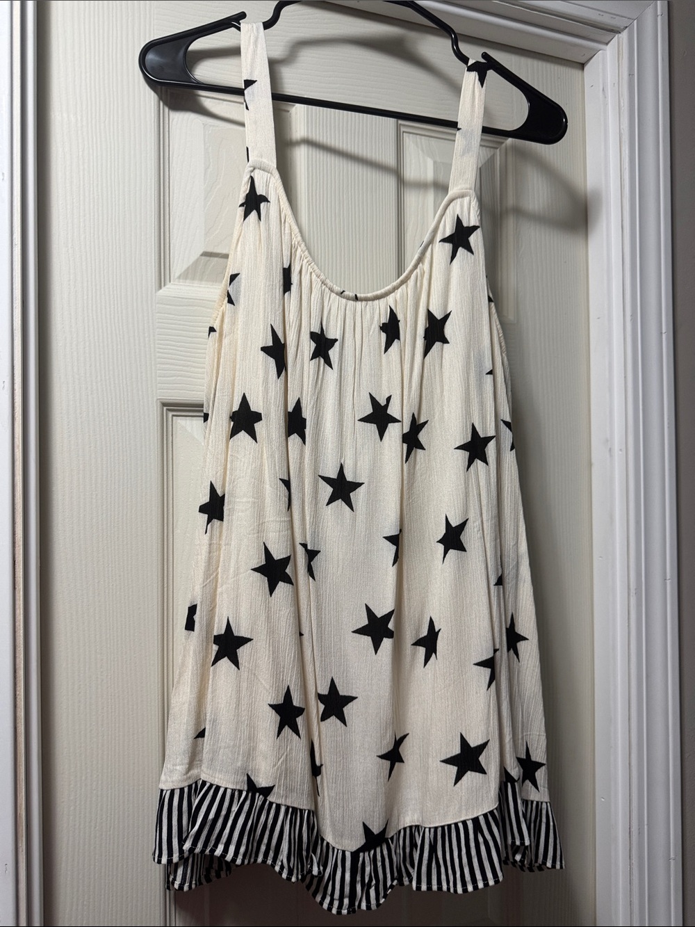 Lane Bryant Sleeveless Star Print Tank with Striped Hem